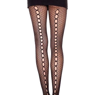 sexy MUSIC LEGS keyhole CUTOUT back SEAM crochet NET tights PANTYHOSE stockings